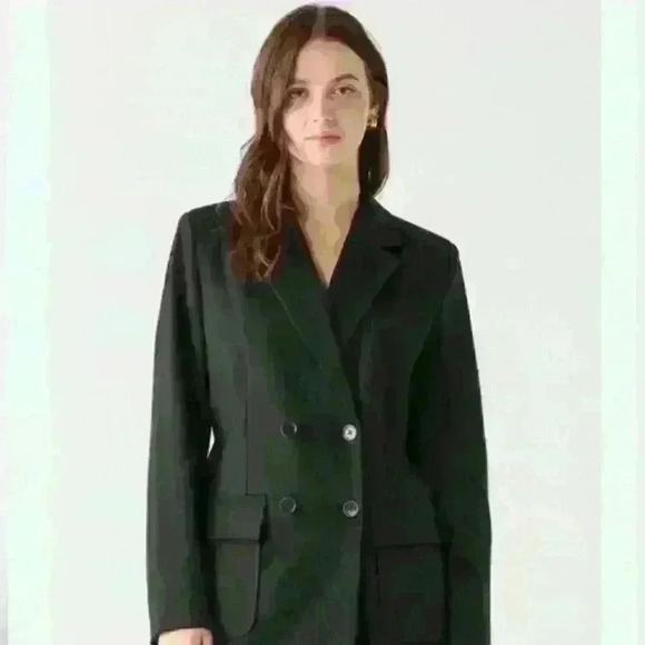 Black Tape_ Jackets & Blazers - BlackTape  Black Double Breasted BlazerBlack Tape